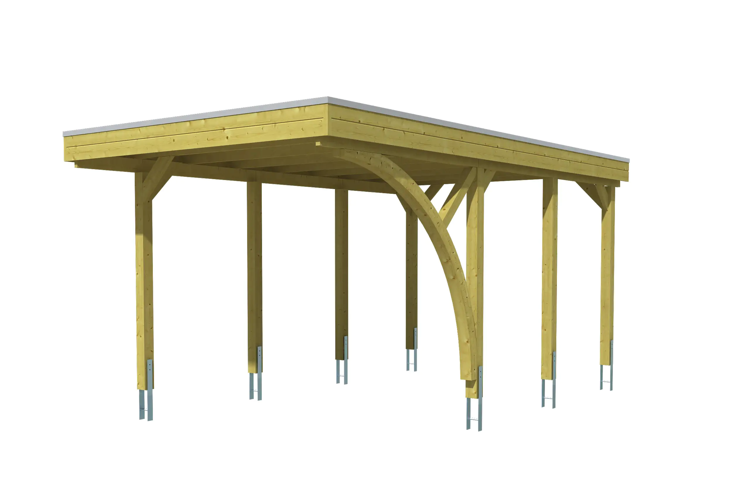 SKAN HOLZ Friesland Carport Set 5 314 x 555 cm, Grün imrpägniert