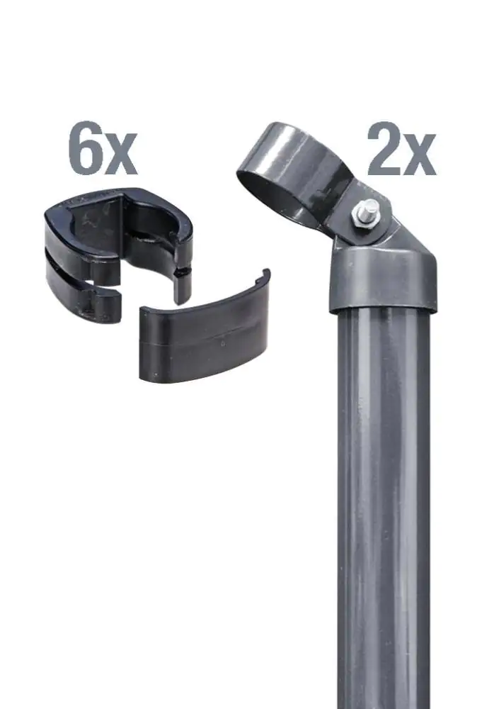 Alberts Komplettset Zauneck-Set für Fix-Clip Pro® 153 cm zA anthrazit