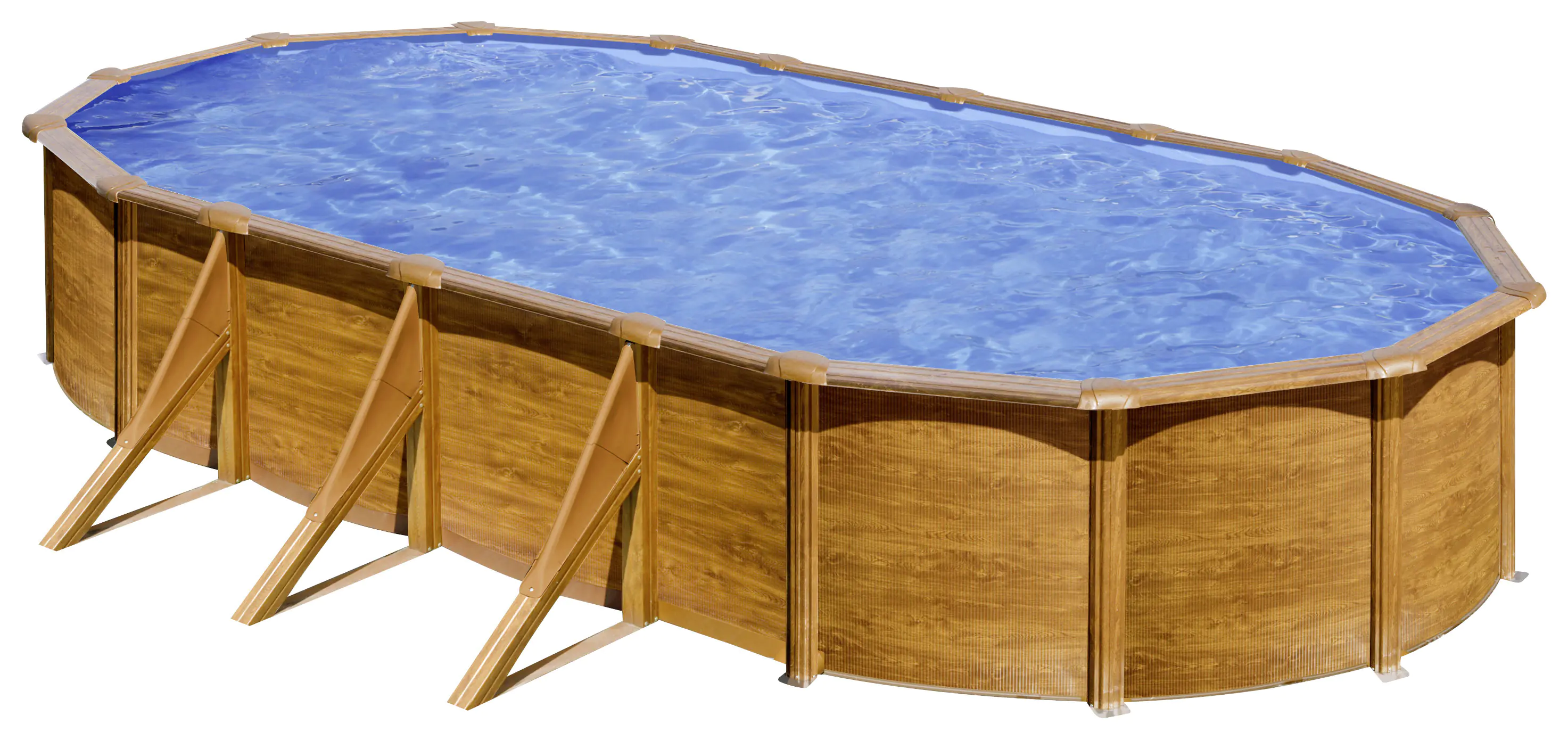 Gre Stahlwandpool Pacific oval 730 x 375 x 120 cm Holzdekor