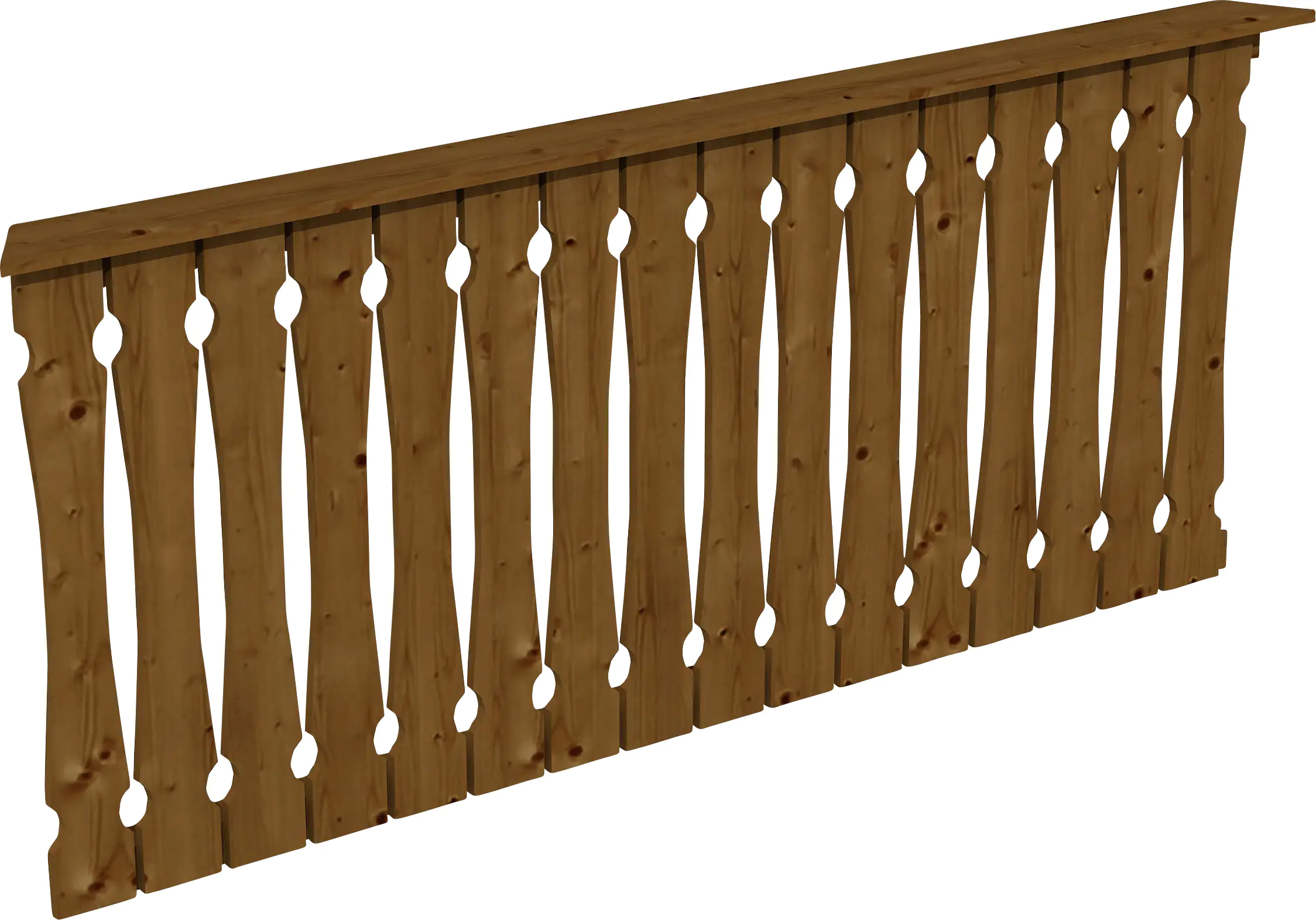 SKAN HOLZ Brüstung Balkonschalung 210 x 96 cm, Fichte, lasiert in Nussbaum