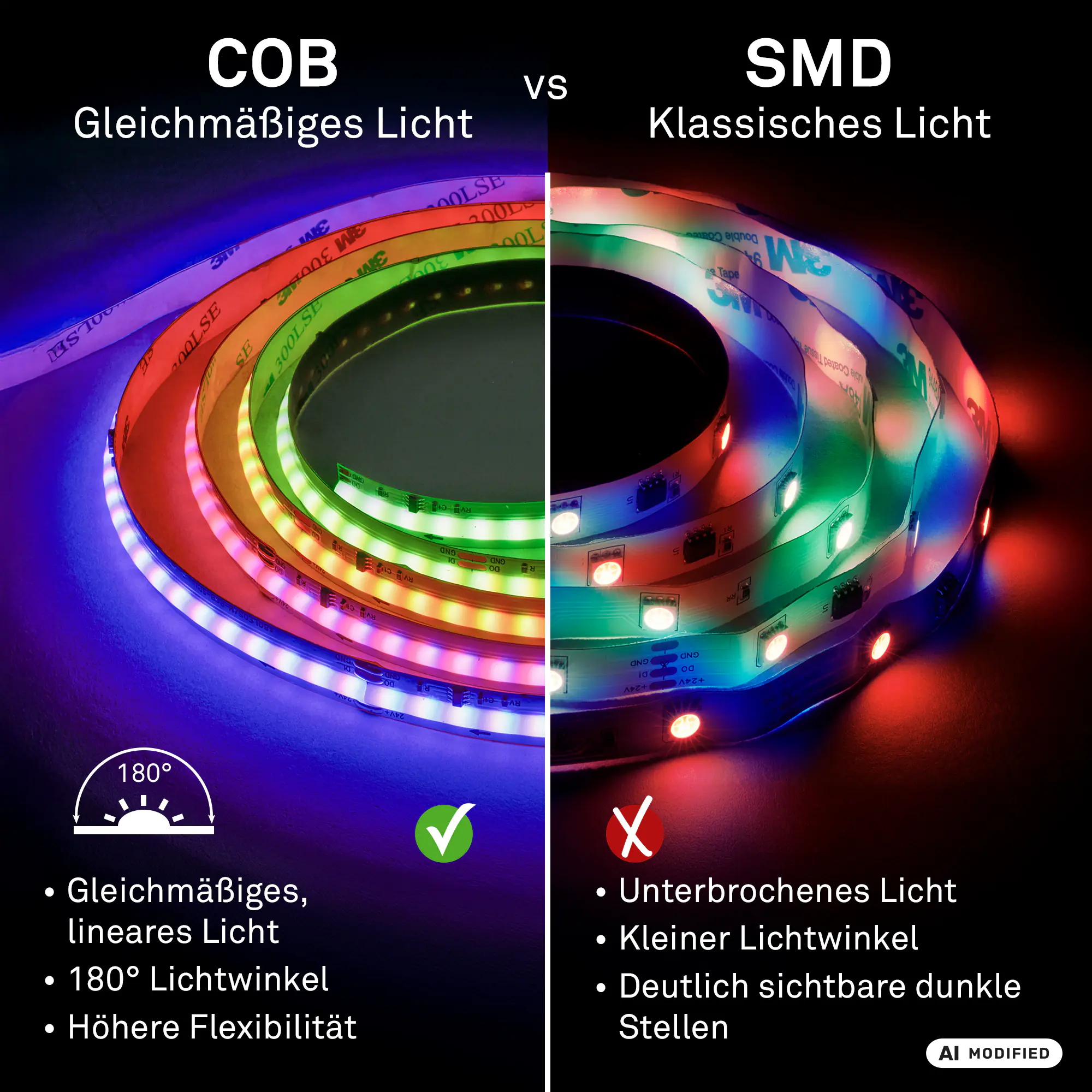 Briloner LED-Streifen Pimp your Panel Starterset COB RGBICW 2,6 m 15,6 W warmweiß RGB