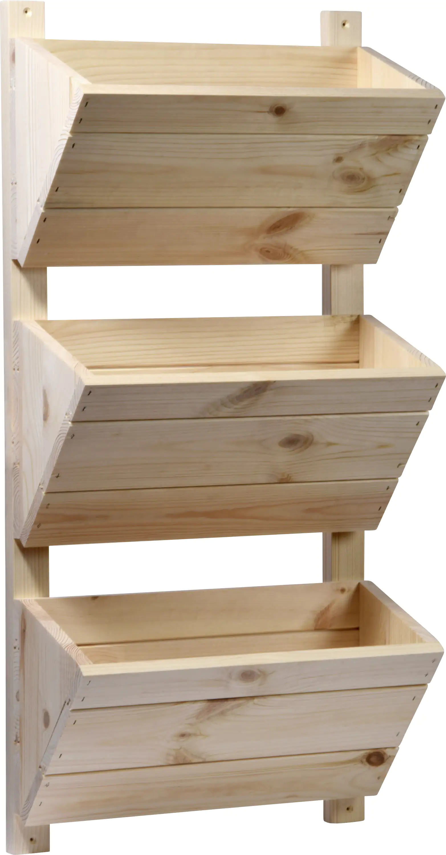 Dobar 3-stufiges Wand-Pflanzbeet natur 38 x 17,5 x 79 cm