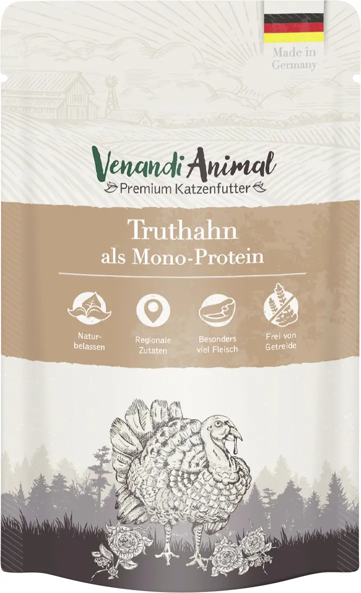 Venandi Katzennassfutter Adult getreidefrei 125 g Cat Mono Truthahn