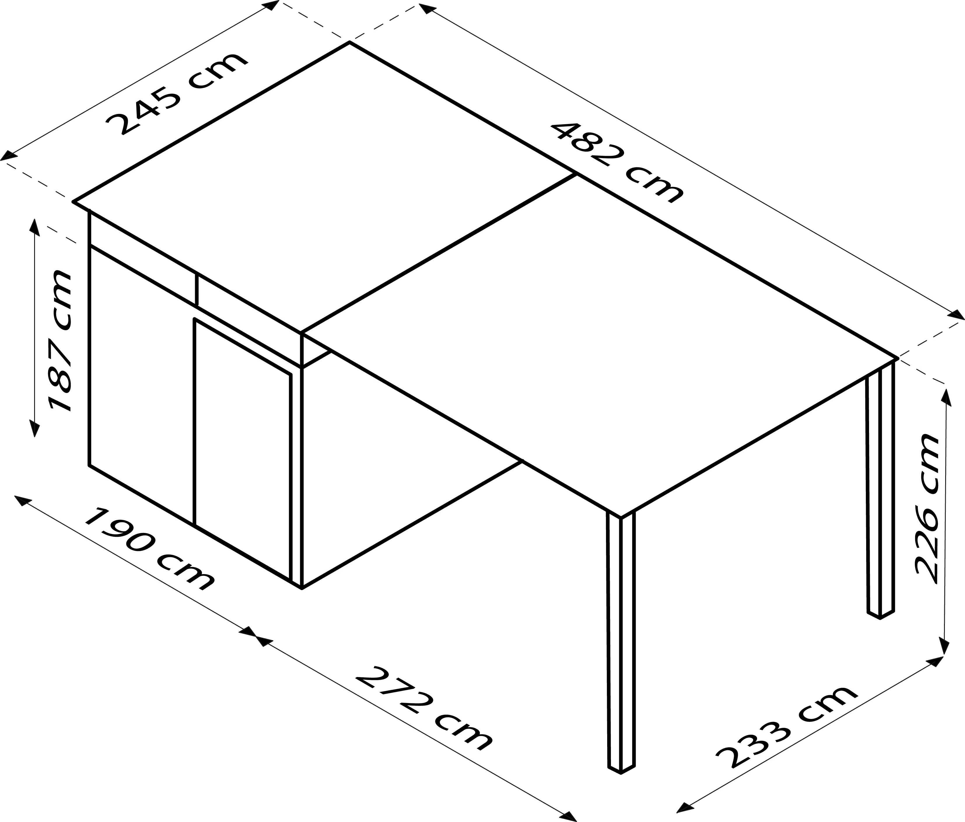 Pergart Metallgerätehaus Rheinfelden 78 Set 245 x 204 x 226 cm anthrazit
