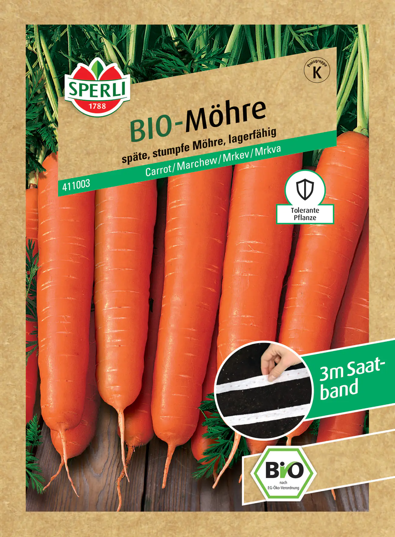 Sperli BIO Möhre F1 Saatband Sperli BIO Möhre F1 Saatband