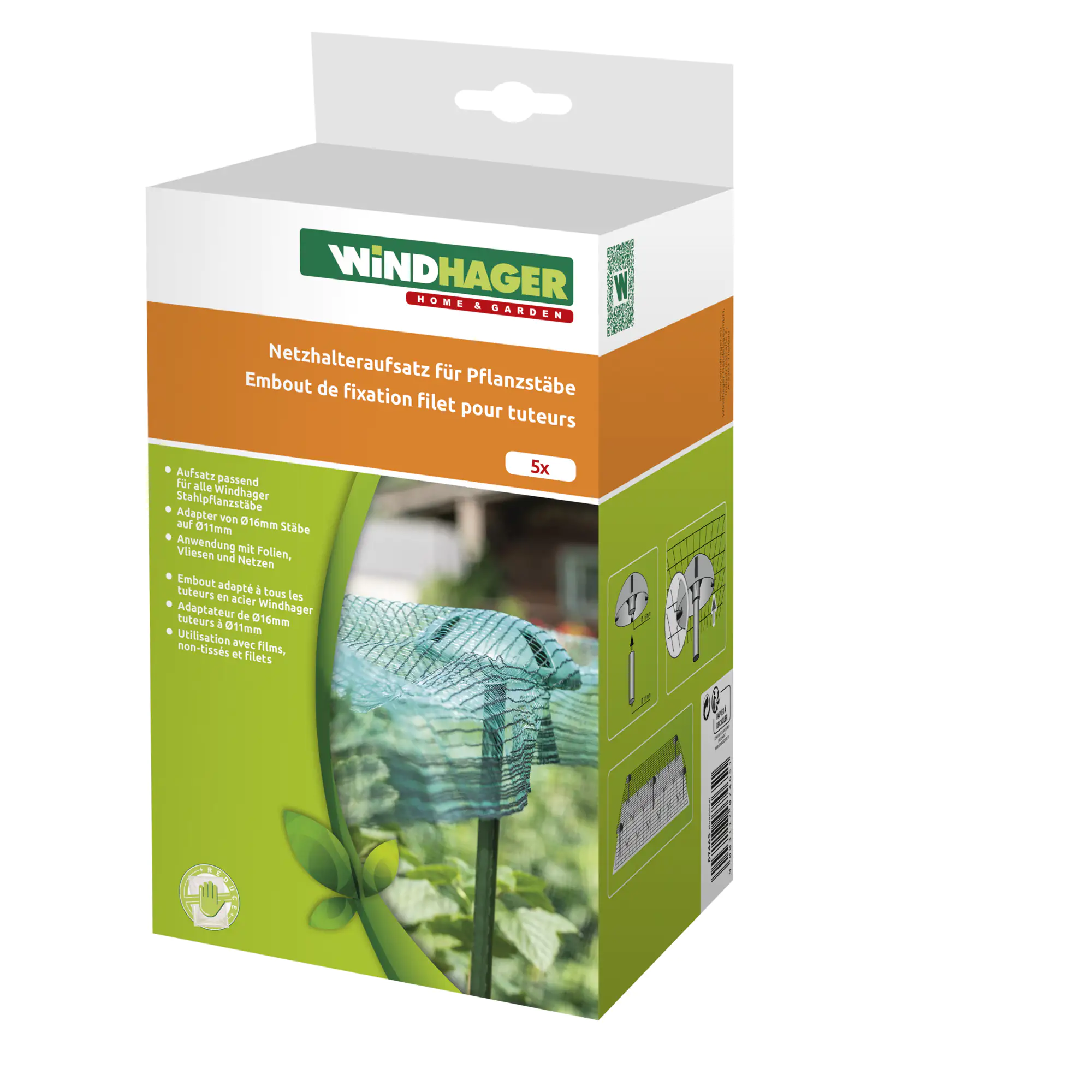 Windhager Pflanzstab-Netzhalter Ø 12 cm, 5 Stück