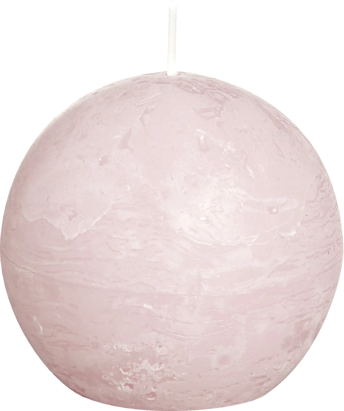Bolsius Rustik Kugelkerze pastellpink, Höhe 8 cm, Ø 8 cm