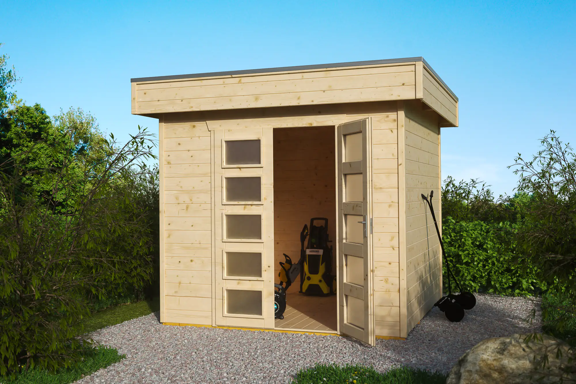 SKAN HOLZ Gartenhaus Venlo 1 250 x 250 cm natur mit Fußboden SKAN HOLZ Gartenhaus Venlo 1 250 x 250 cm natur mit Fußboden