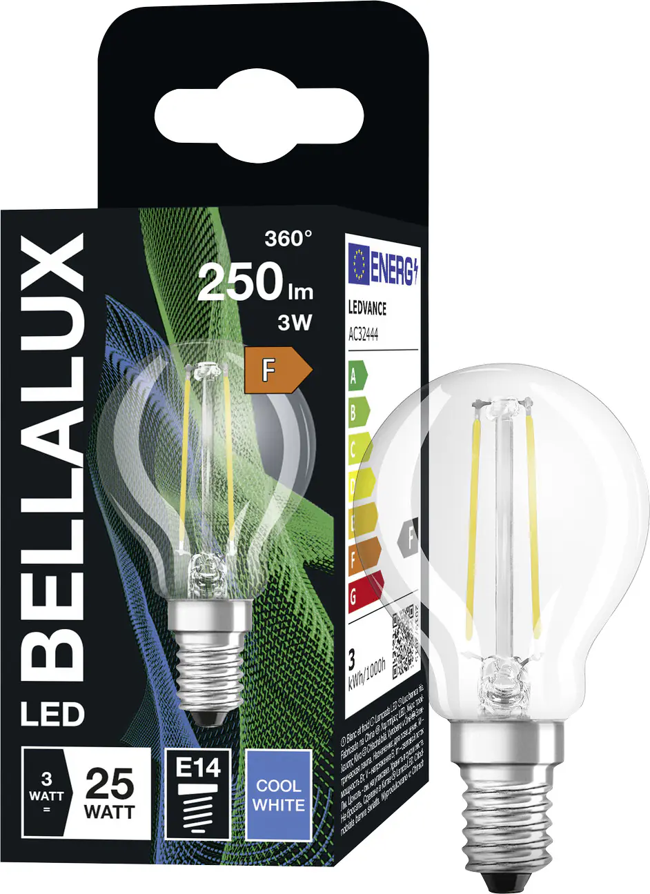 Bellalux LED Leuchtmittel Klassik P25 E14 2,5 W neutralweiß weiß matt