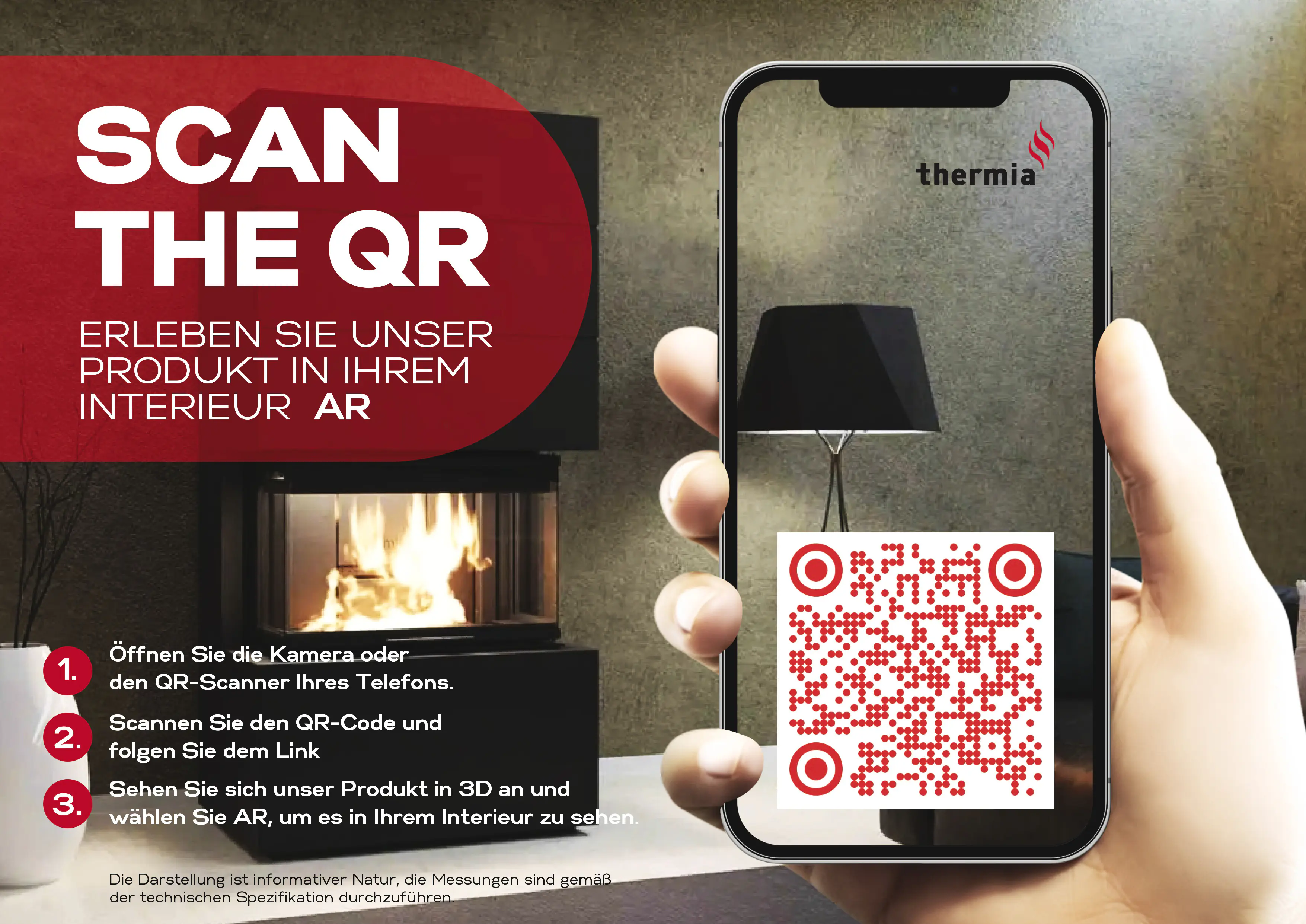 Thermia Kaminofen Alpha Stahl grau 6 kW