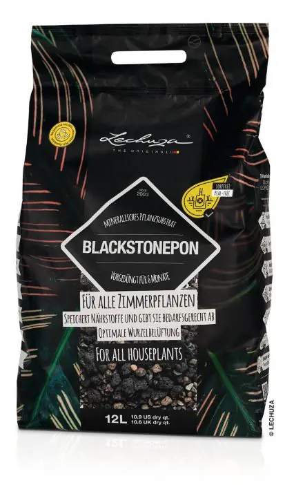 Lechuza Blackstonepon Pflanzsubstrat für Zimmerpflanzen 12 L torffrei