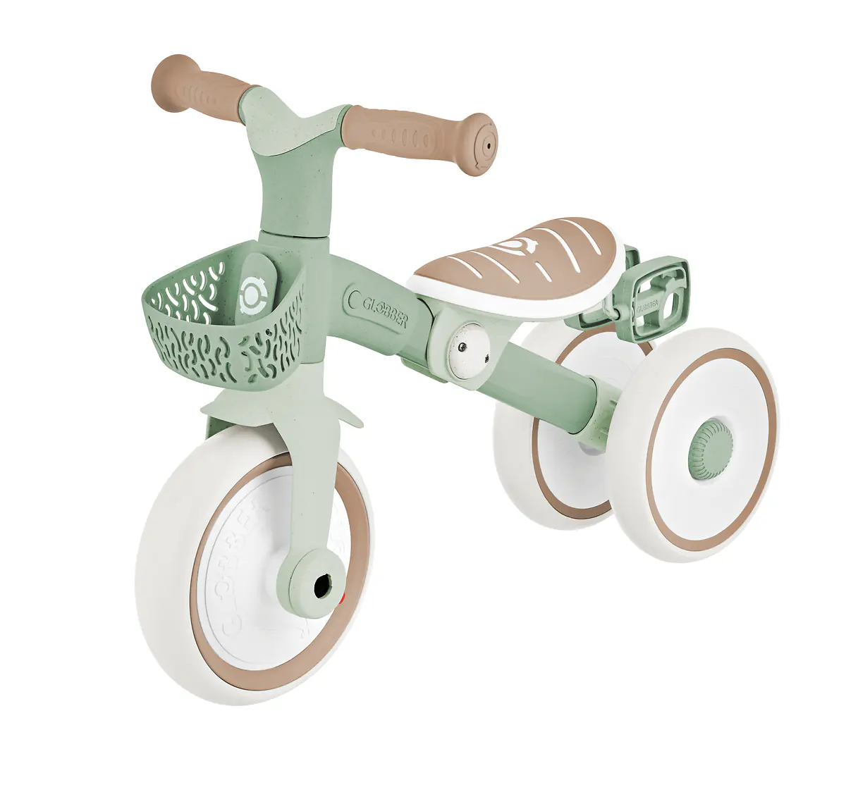 Globber Dreirad für Kinder Learning Trike 2-in-1 Plus Eco salbeigrün