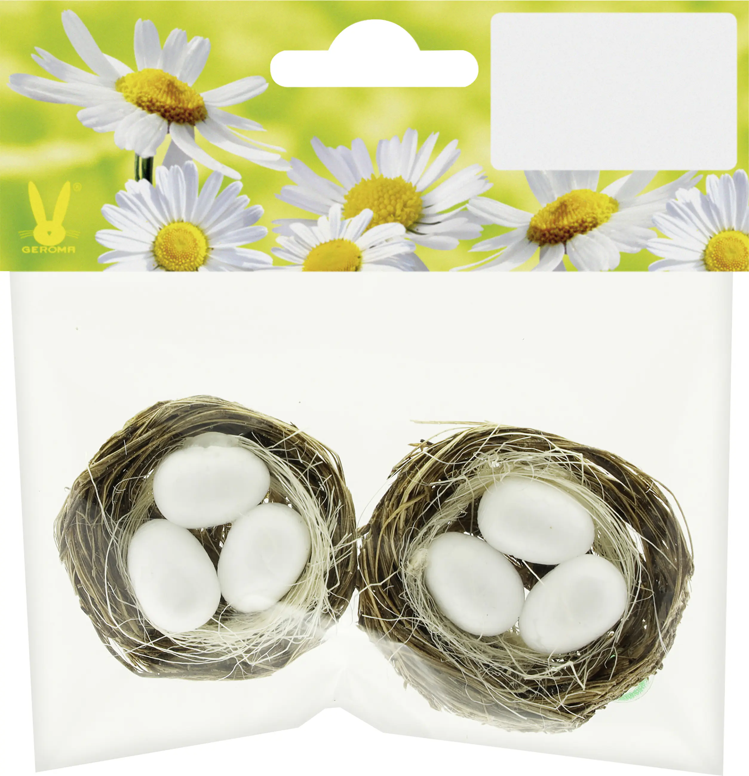 Dekonester mit Eiern 2 Stück natur weiß