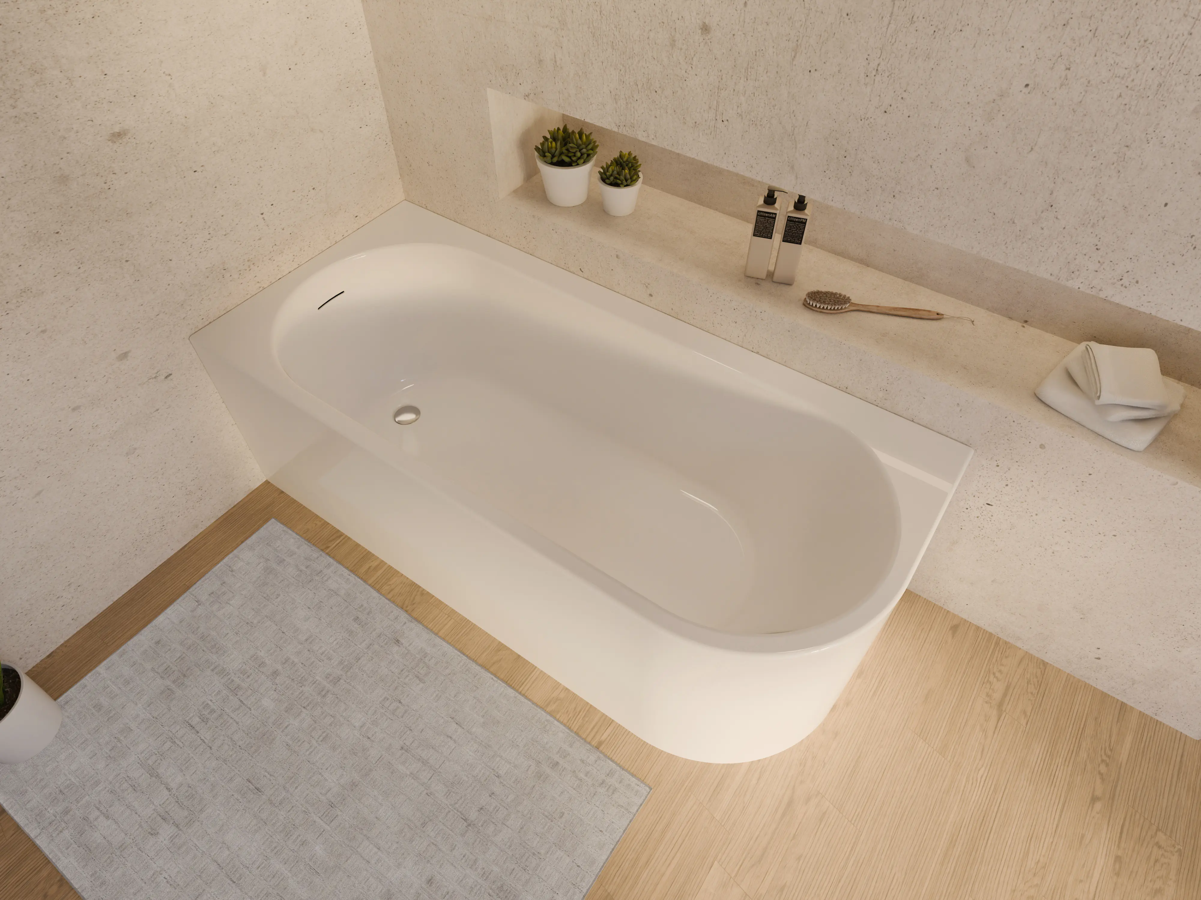Ottofond Badewanne Mirador Corner links 170 x 75 cm weiß