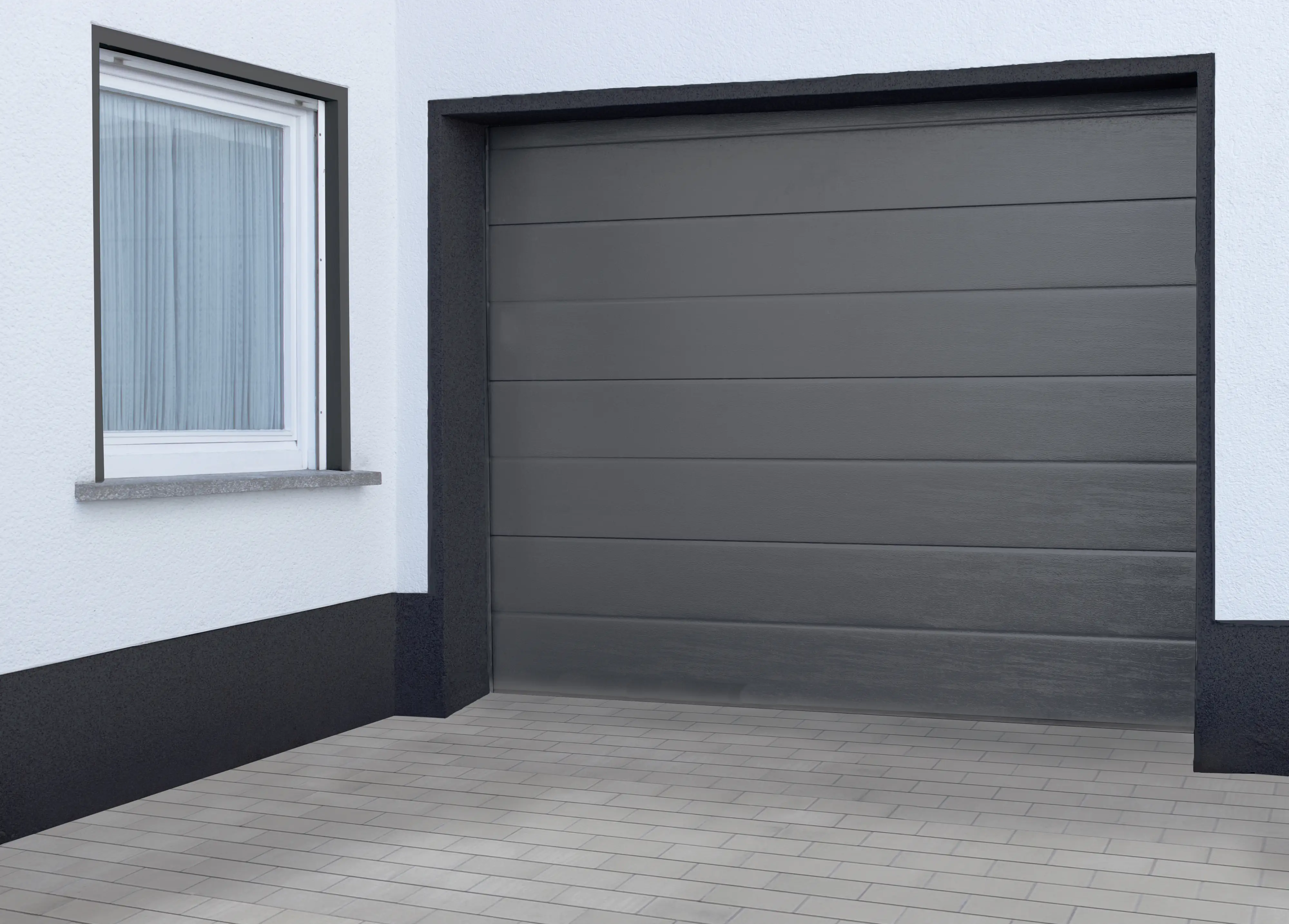 Sektionalgaragentor anthrazit B x H: 250 x 212,5 cm inkl. Antrieb