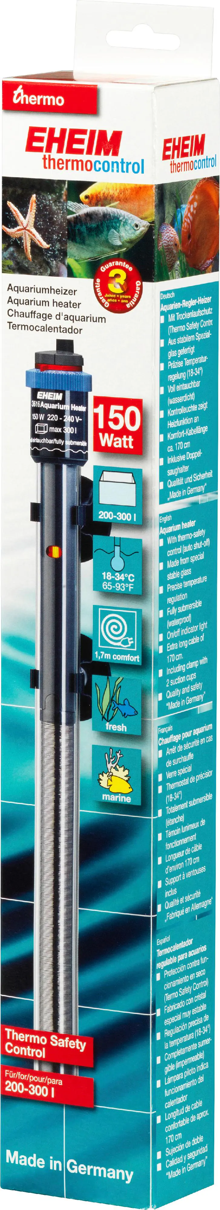 Eheim thermocontrol 150 Präzise Temperatur-Einstellung von 18 bis 34 °C