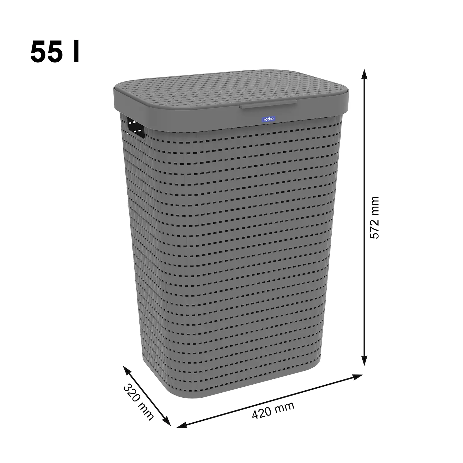 Rotho Wäschesammler Country, 55 L anthrazit Rotho Wäschesammler Country, 55 L anthrazit