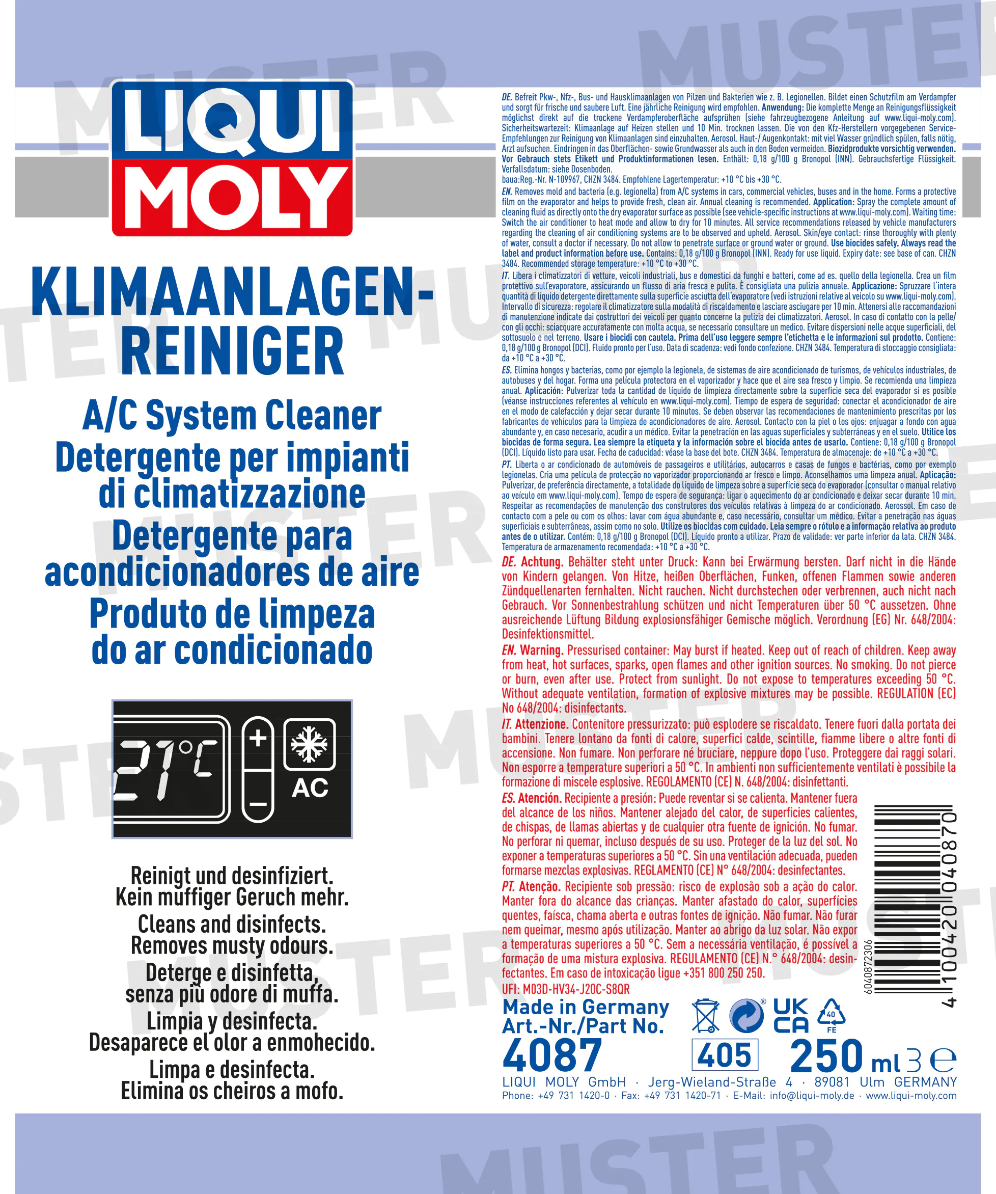 Liqui Moly Klimaanlagenreiniger Spray 250 ml 