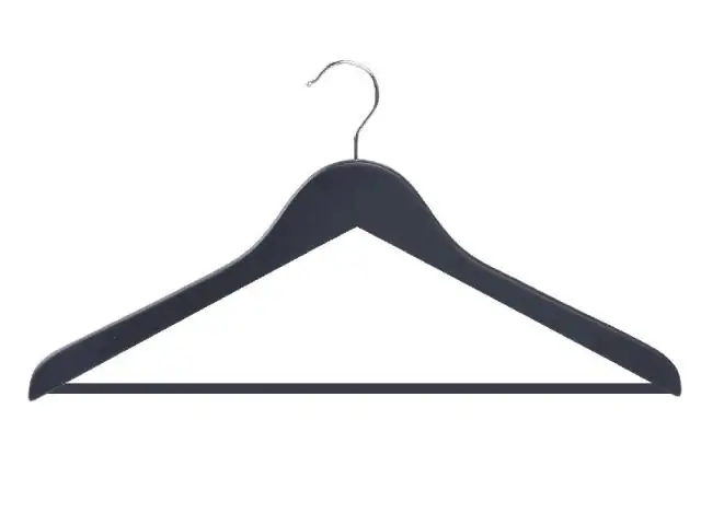 TrendLine Kleiderbügel mit Steg 3 Stück Holz schwarz TrendLine Kleiderbügel mit Steg 3 Stück Holz schwarz