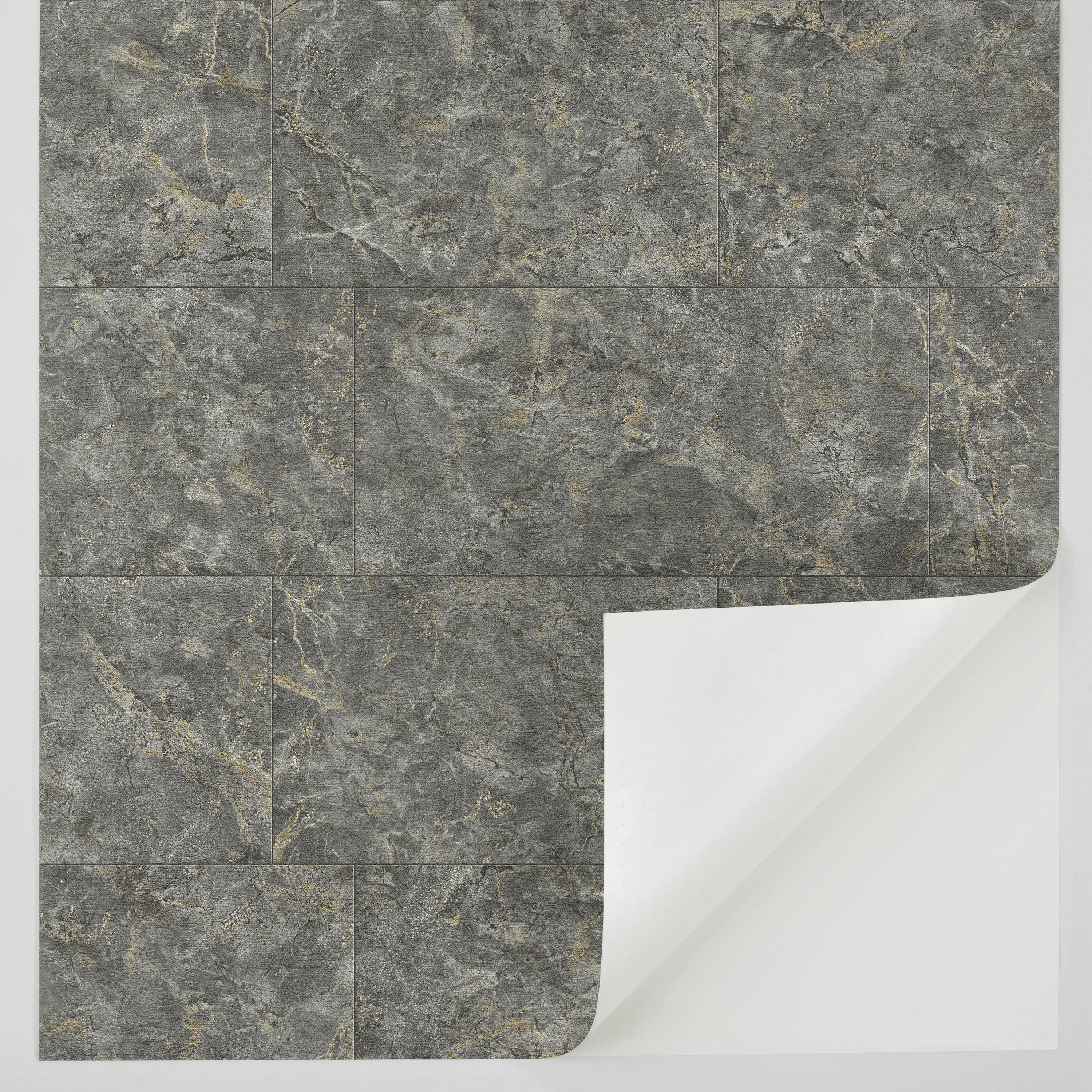 Tesa x Rasch selbstklebende Tapete Luxora Marmor Beton dunkelgrau gold 6 x 0,53 m