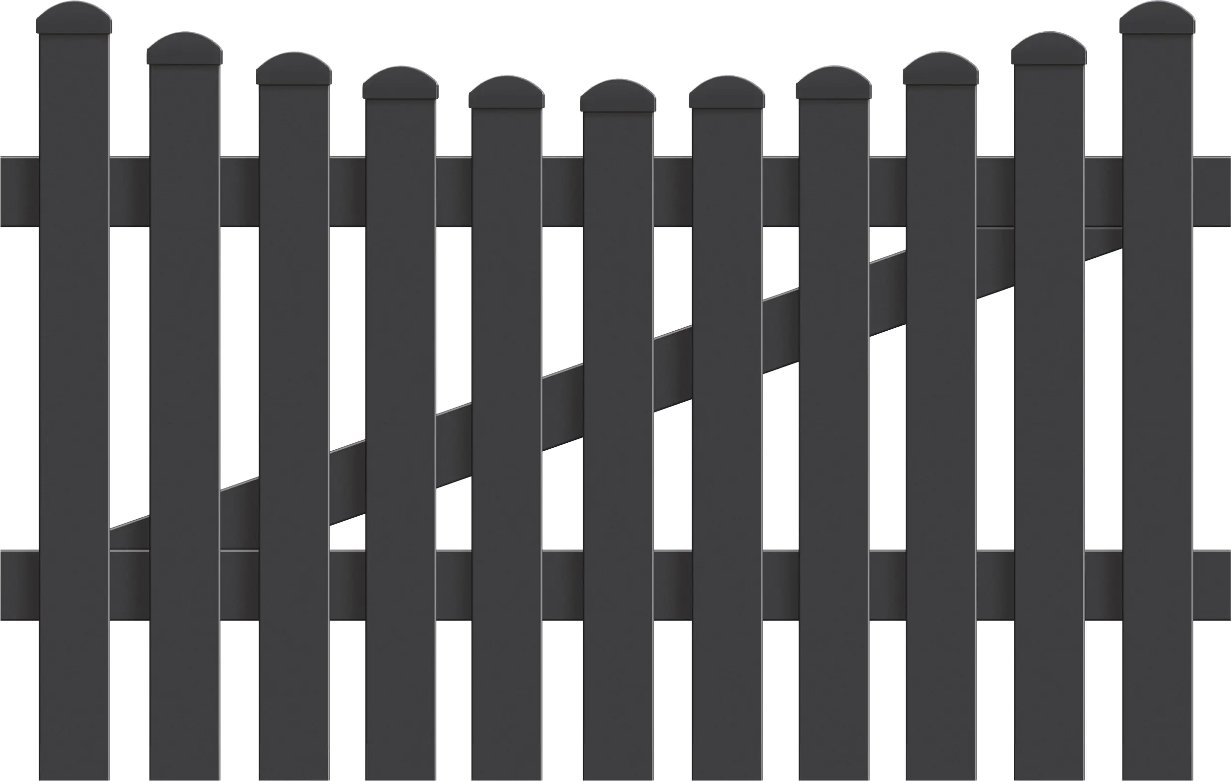 KM Zaun Zauntür Meran Unterbogen 125,8 x 120 cm, anthrazit, DIN rechts