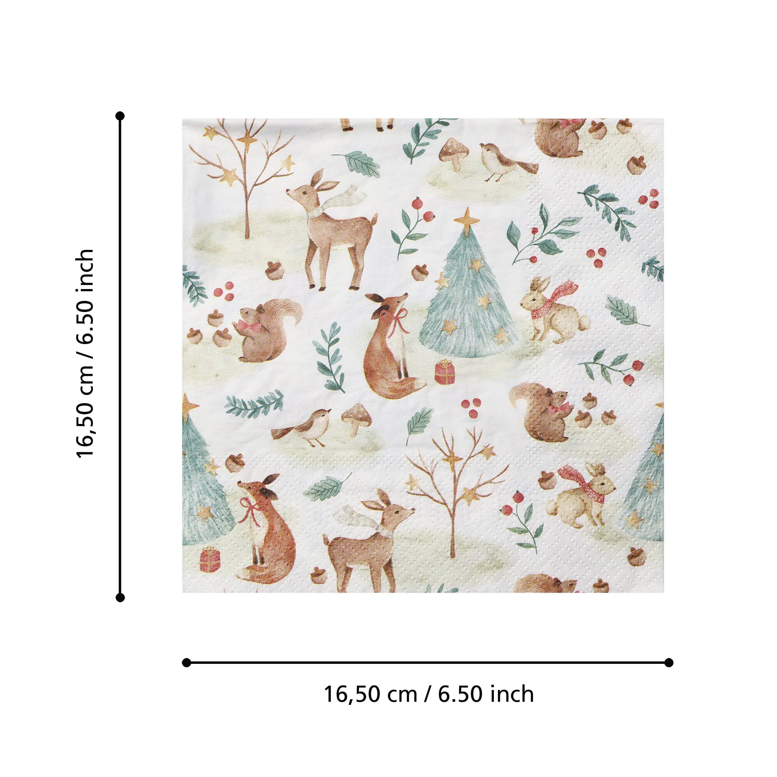 Eglo Servietten X-Mas Tiere & Bäume Pasig bunt 16,5 x 16,5 cm - 20er Pack