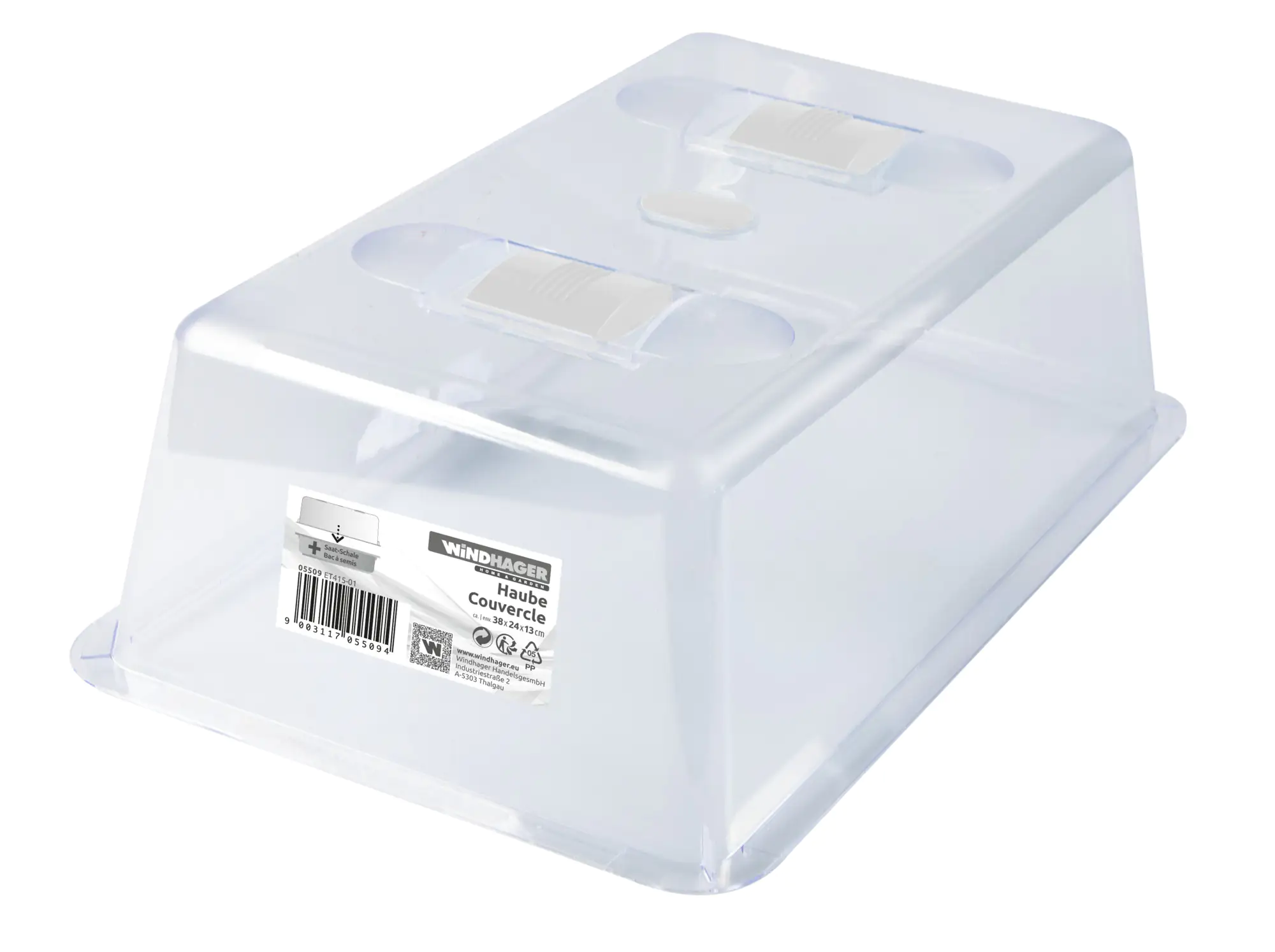 Windhager Haube für Aussaatschale 24 x 38 x 13 cm, transparent