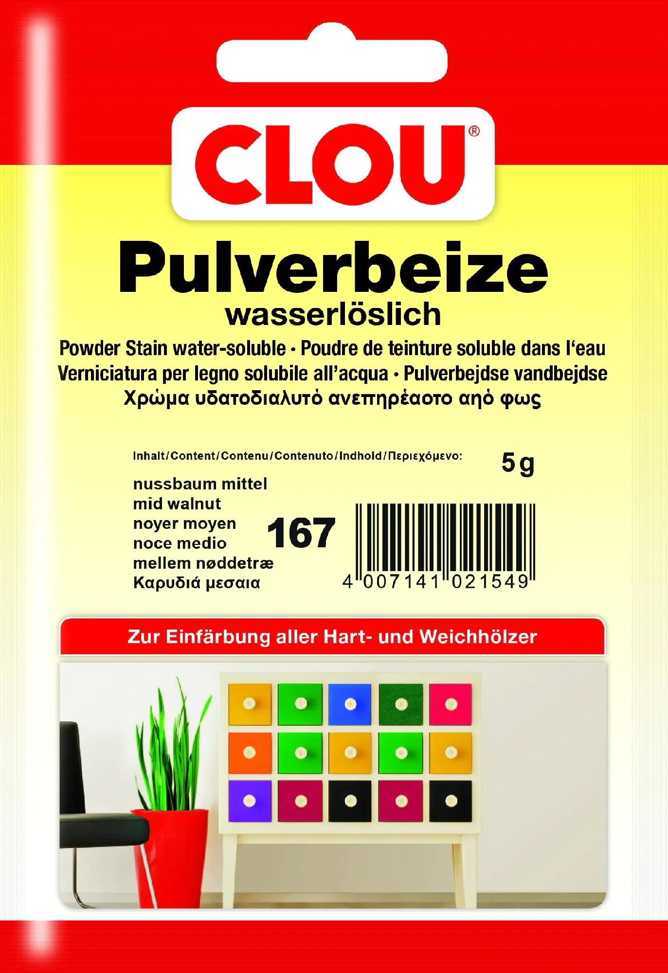 Clou Pulverbeize 5 g nussbaum mittel
