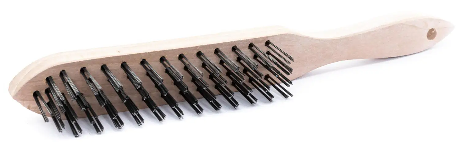 TrendLine Drahtbürste Stahl 4-reihig Holzgriff