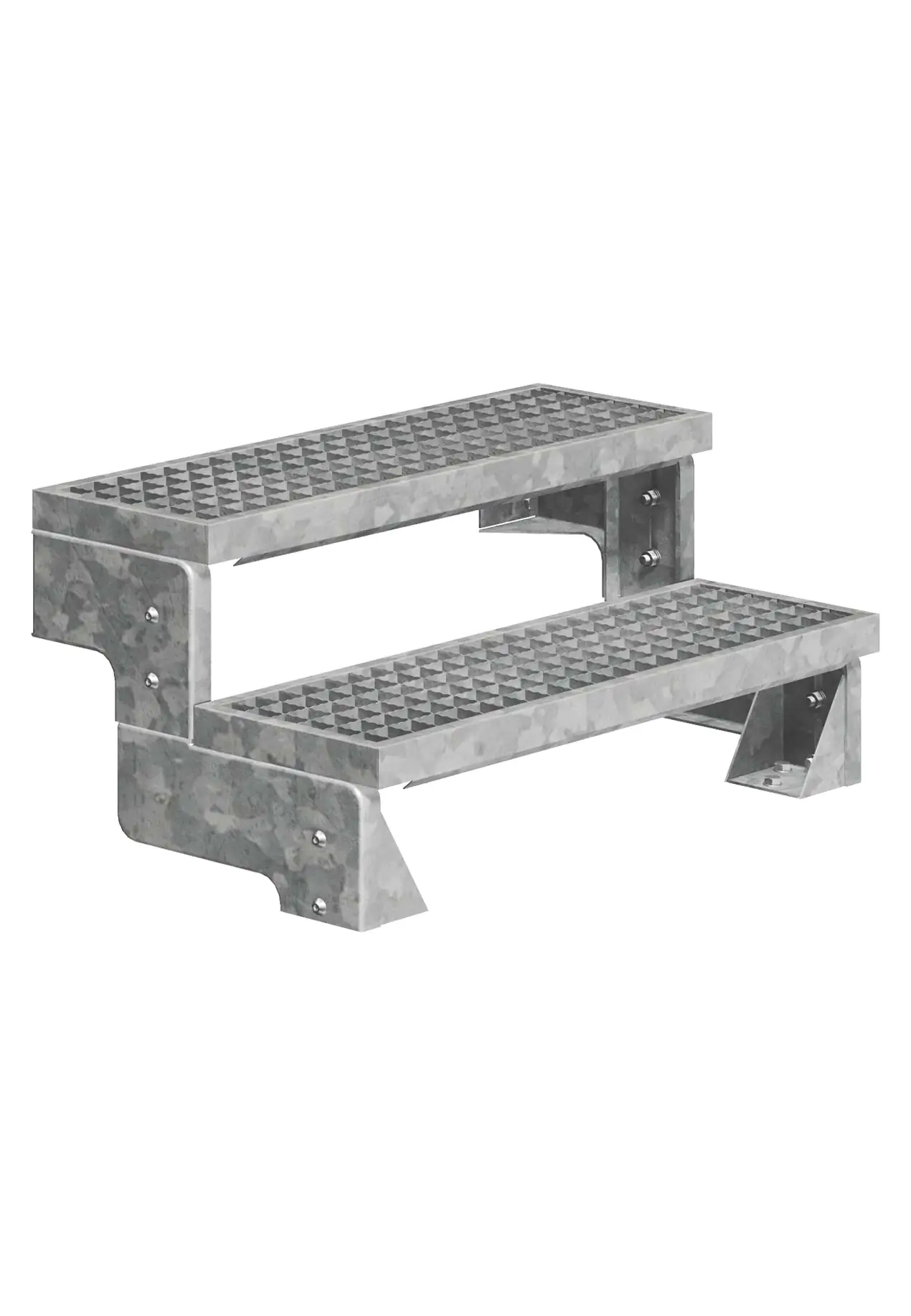 Dolle Außentreppe Gardentop 2 Stufen ohne Geländer Breite 100 cm Gitterrost