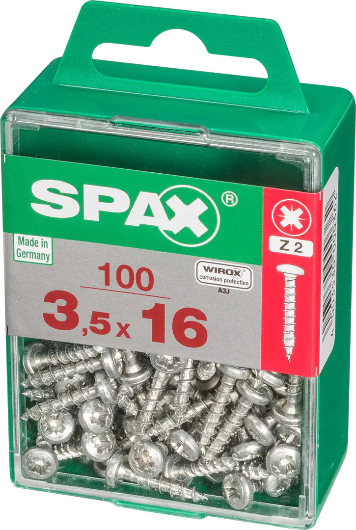 Spax Universalschrauben 3.5 x 16 mm PZ 2 Rundkopf - 100 Stk.