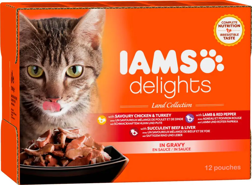 Iams Delights Katzennassfutter Land Collection in Sauce 12 x 85 g