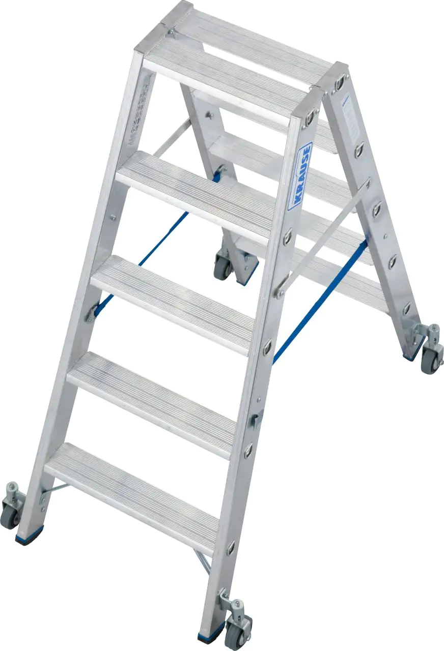 Krause Aluminium-Doppelleiter STABILO fahrbar 2,70 m