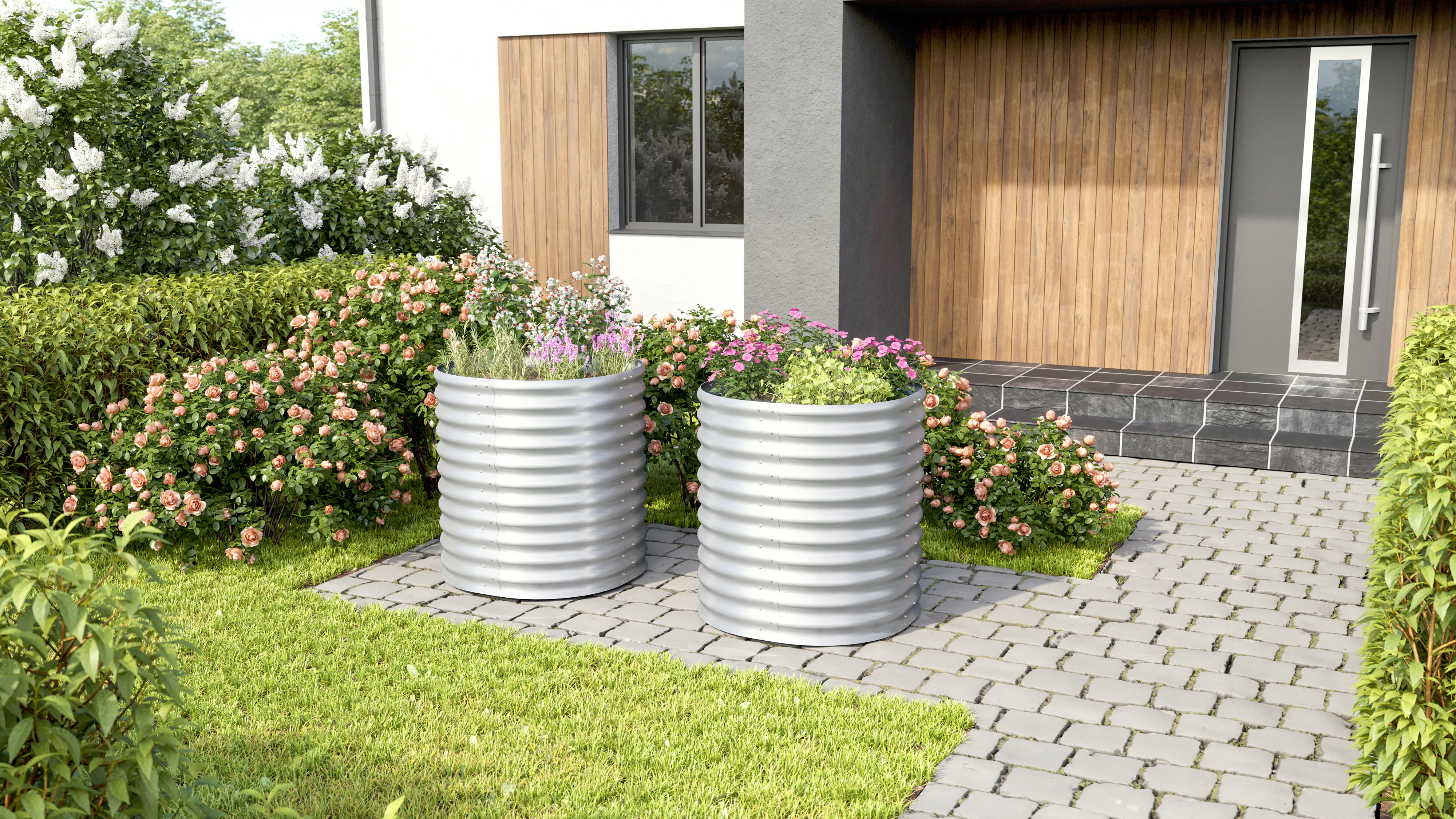 Vitavia Hochbeet Terra Rund 82 x 82 x 86 cm aluminium