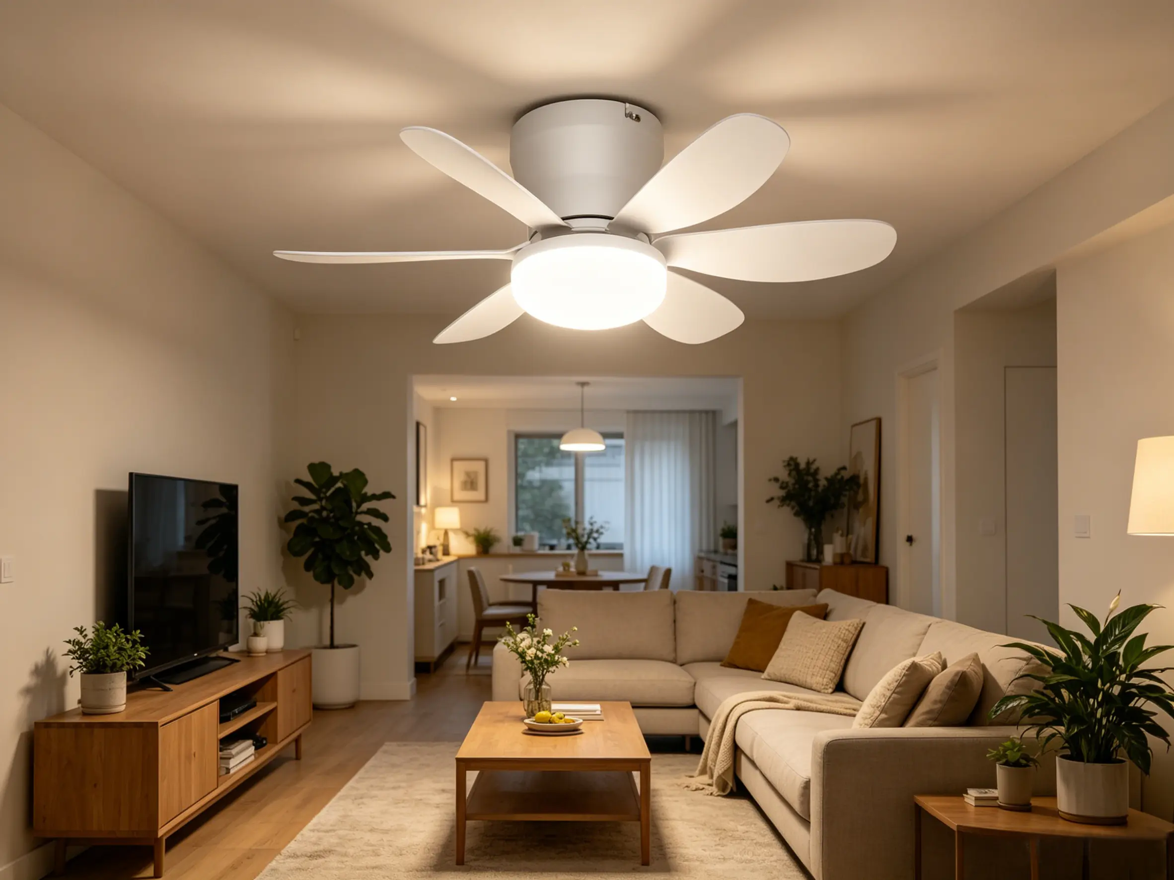 LED-Deckenventilator Chic weiß dimmbar