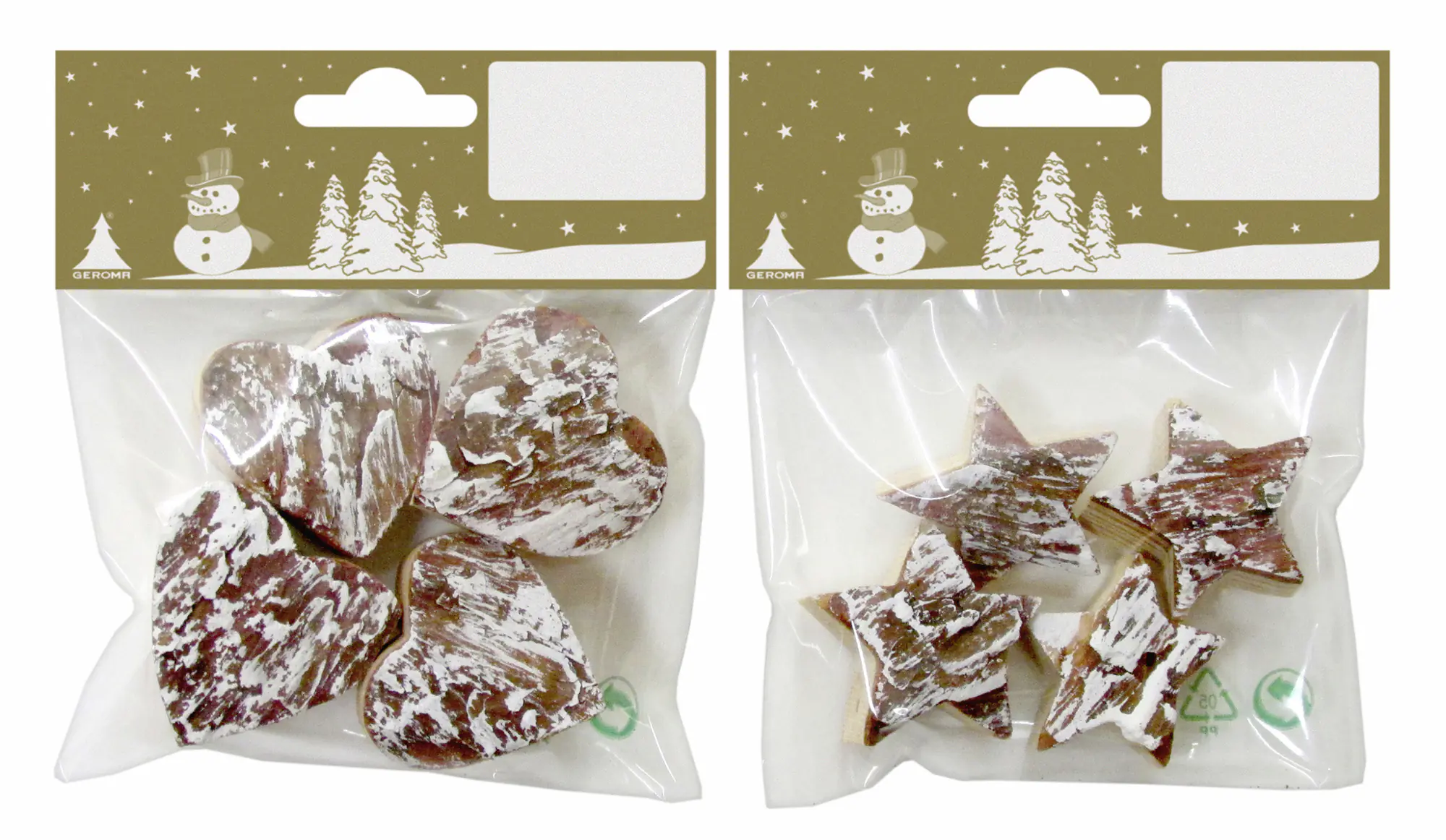 Dekofigur Ornamente aus Holz Weihnachten 4 cm braun weiß 4 Stück Dekofigur Ornamente aus Holz Weihnachten 4 cm braun weiß 4 Stück