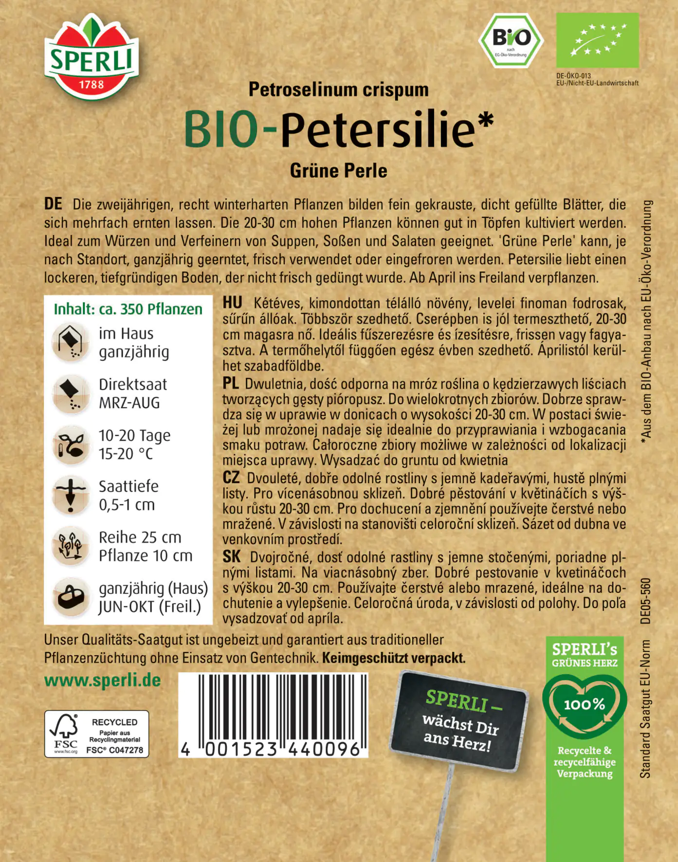Sperli BIO Petersilie kraus Sperli BIO Petersilie kraus