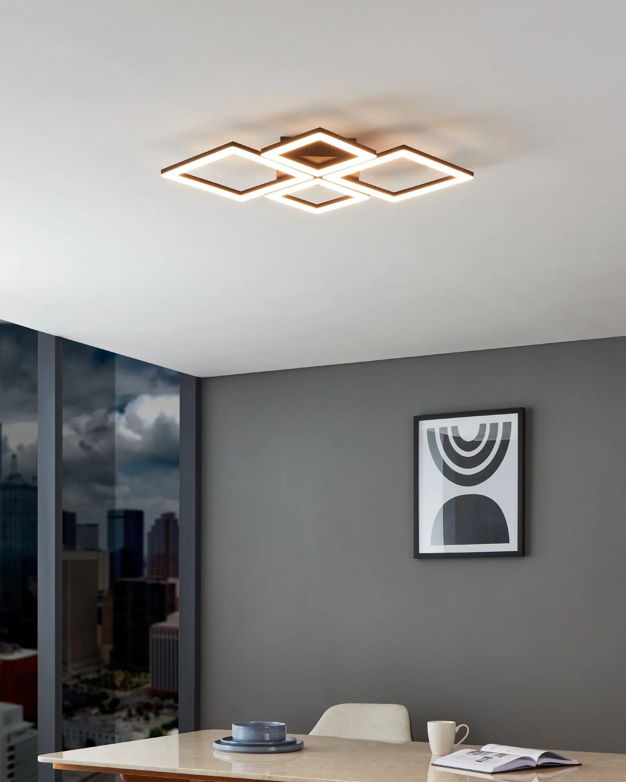 Eglo Connect LED Deckenleuchte Paranday-Z schwarz 47 x 43 cm Eglo Connect LED Deckenleuchte Paranday-Z schwarz 47 x 43 cm
