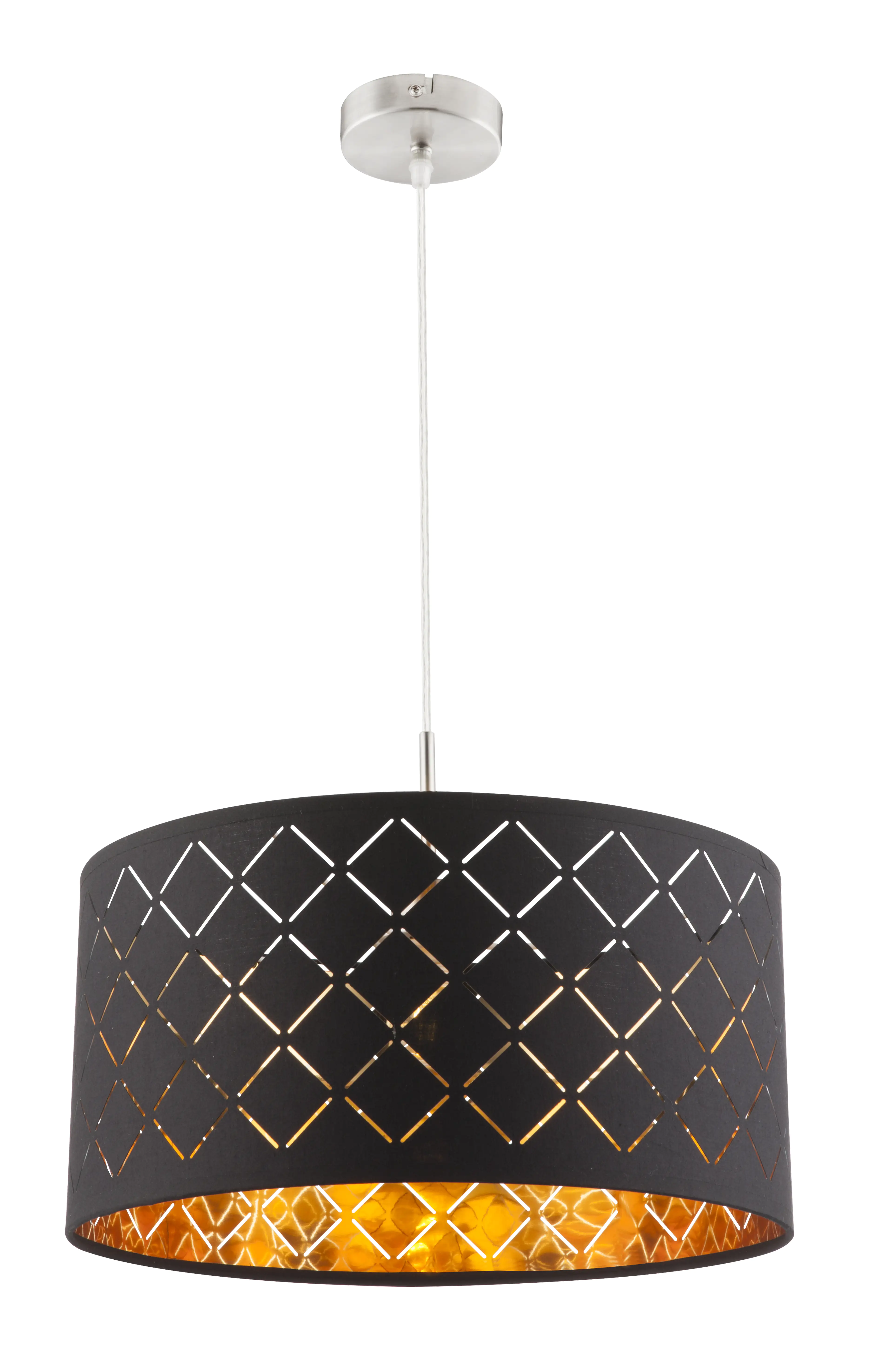 9007371355013 Globo Hängeleuchte Clarke schwarz-gold Ø 40 cm E27, max. 40 W