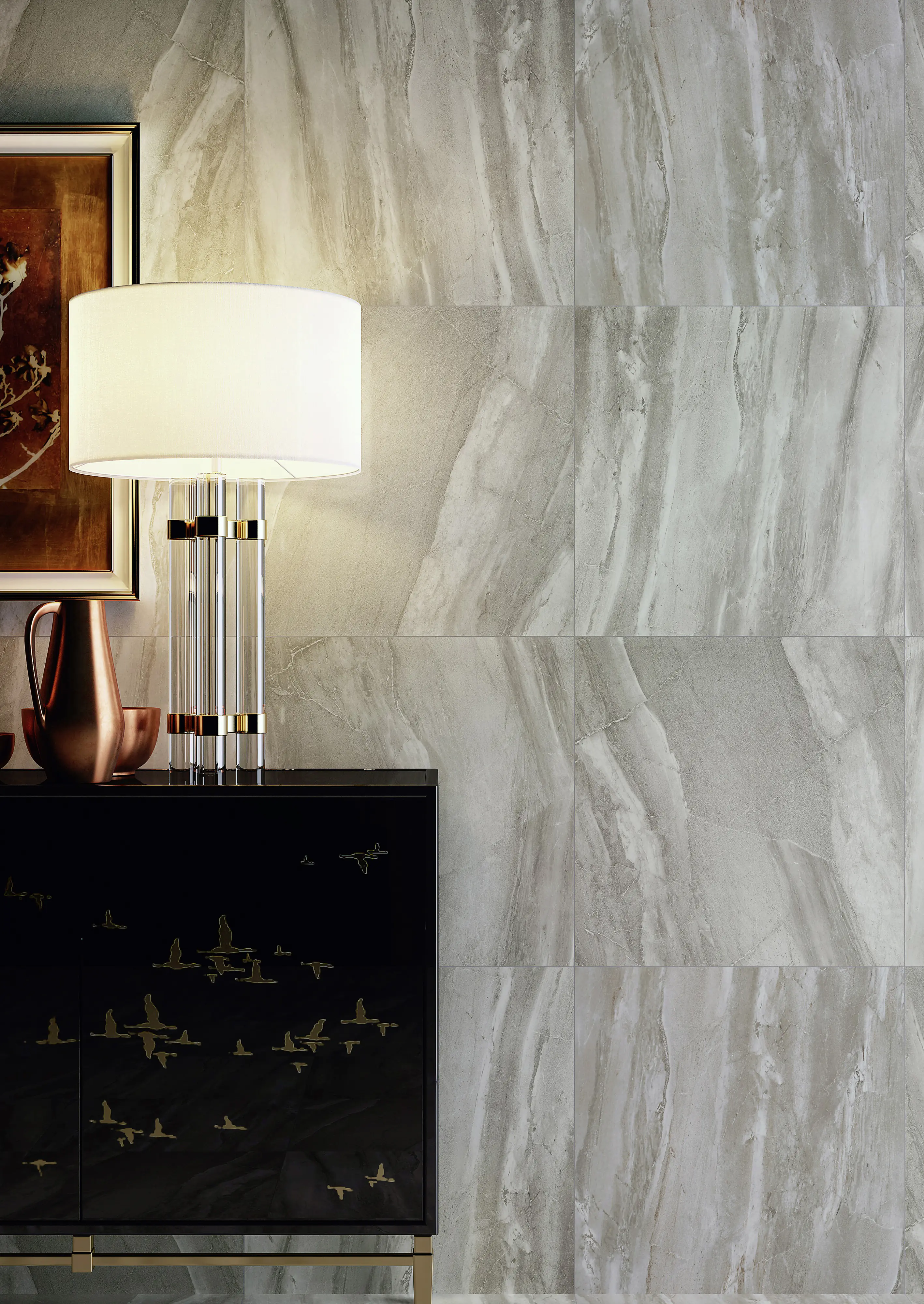 Bodenfliese Feinsteinzeug Opium 60 x 60 cm grau