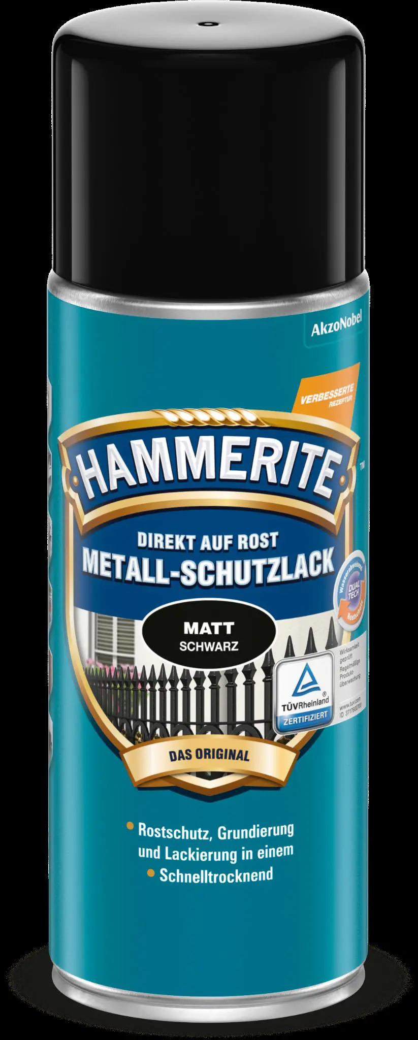 Hammerite Metall-Schutzlack Spray 400 ml schwarz matt