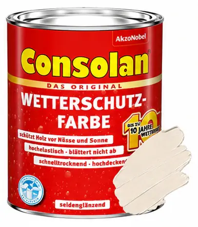 Consolan Wetterschutz-Farbe 2,5 L kieselweiss