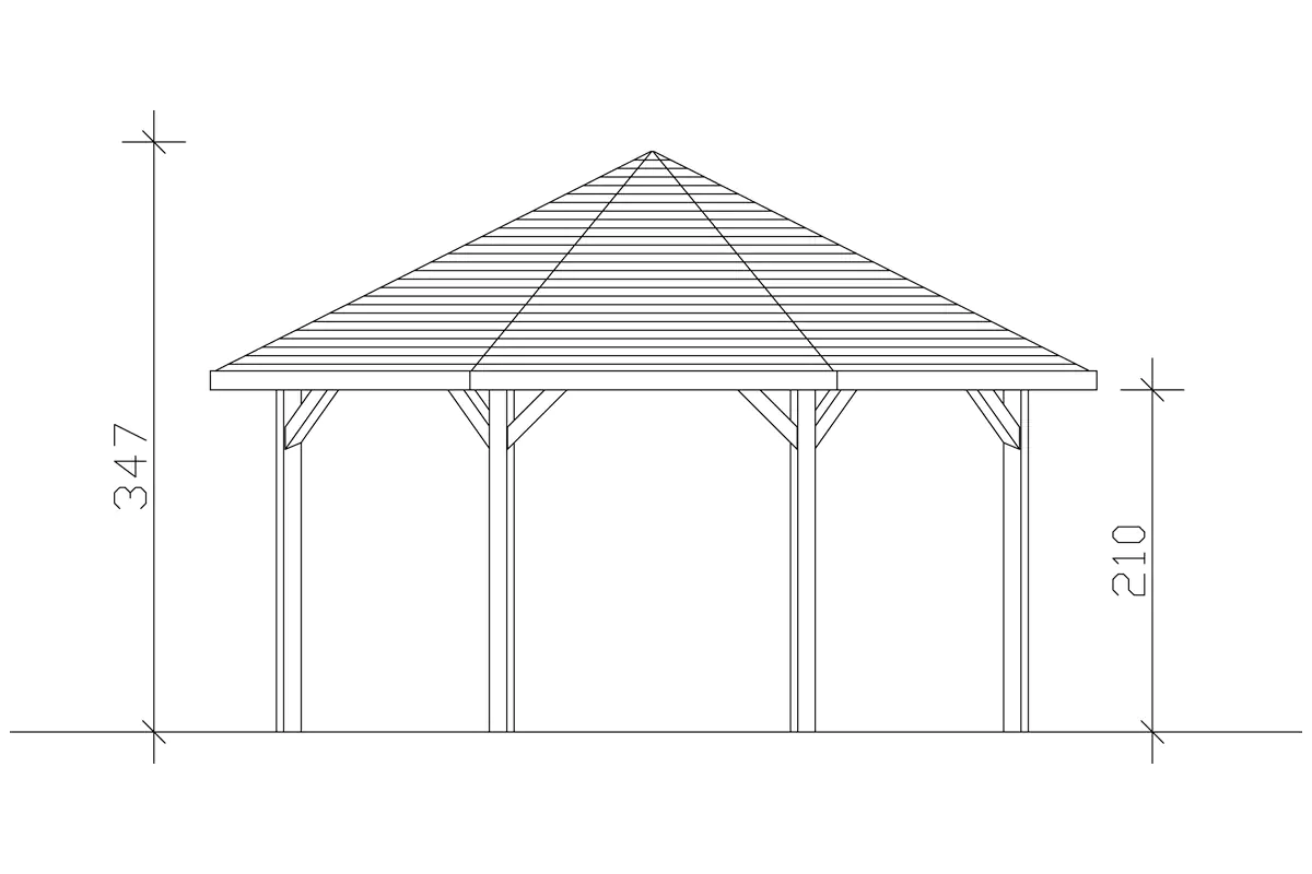 SKAN HOLZ Pavillon Nice 3 Leimholz, lasiert in Schiefergrau