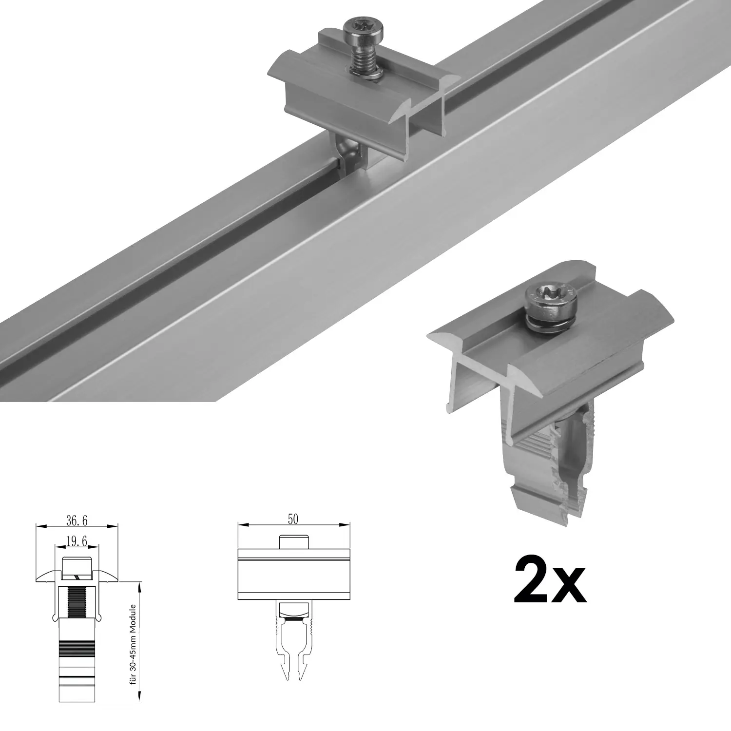 Vale Solarmodul-Halterungs-Set für Ziegeldächer (2 Panele) Vale Solarmodul-Halterungs-Set für Ziegeldächer (2 Panele)