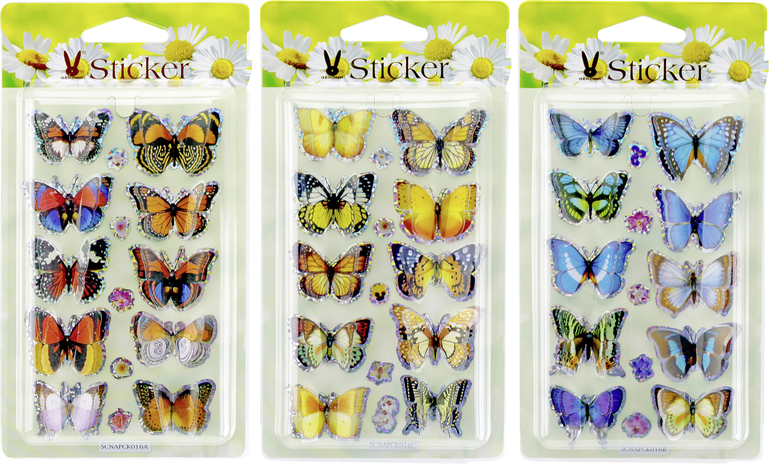 3D Sticker Schmetterling 15 Stück bunt