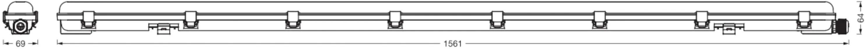 Ledvance LED Feuchtraumleuchte Dampproof Essential 150 cm G13 19 W neutralweiß
