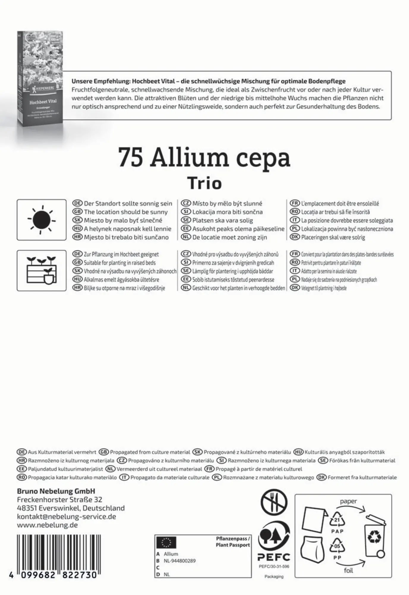 Kiepenkerl Steckzwiebeltrio 75 Stück