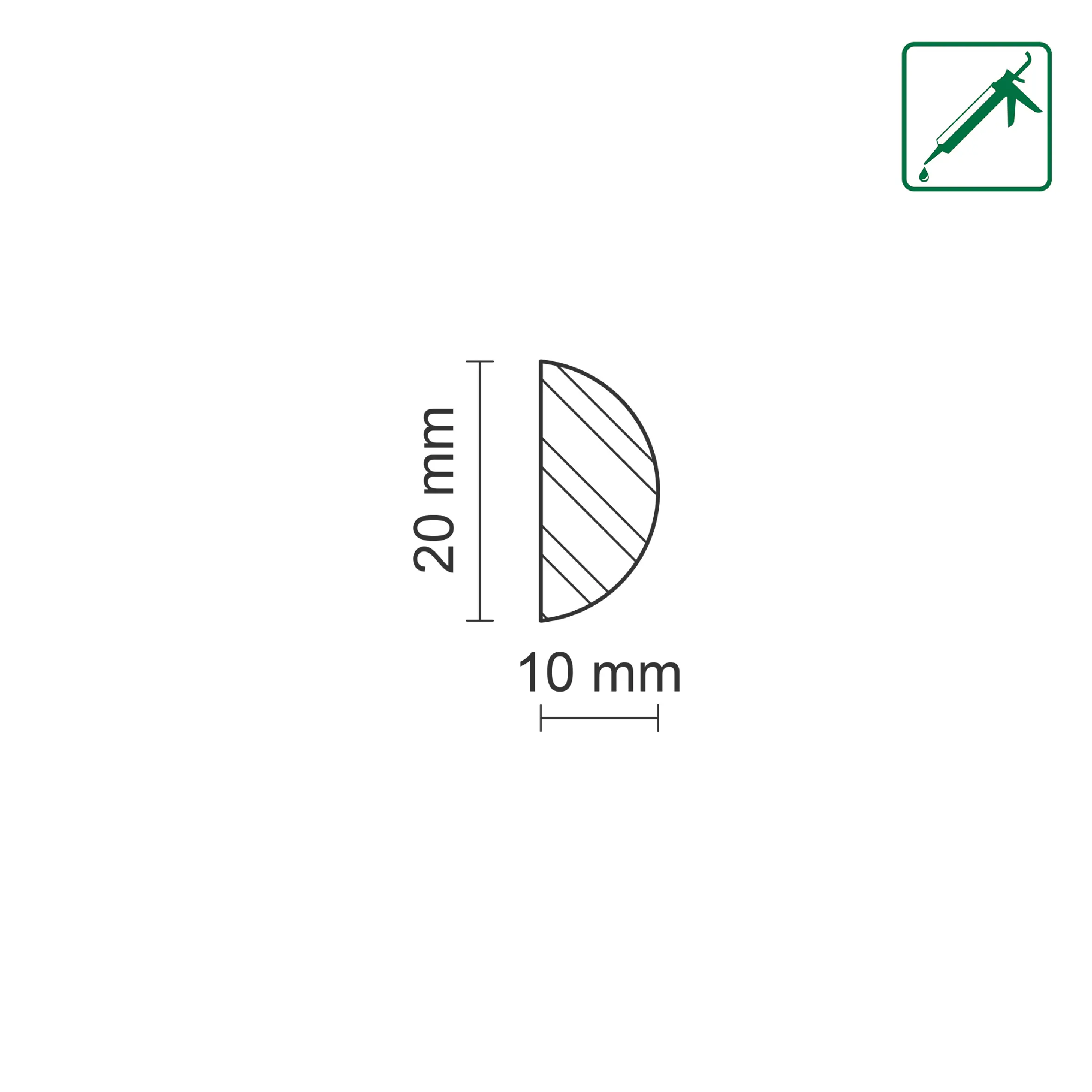 FN Neuhofer Halbrundstab 240 cm 20 x 10 mm Fichte/Kiefer
