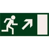 Hinweisschild Notausgang rechts oben