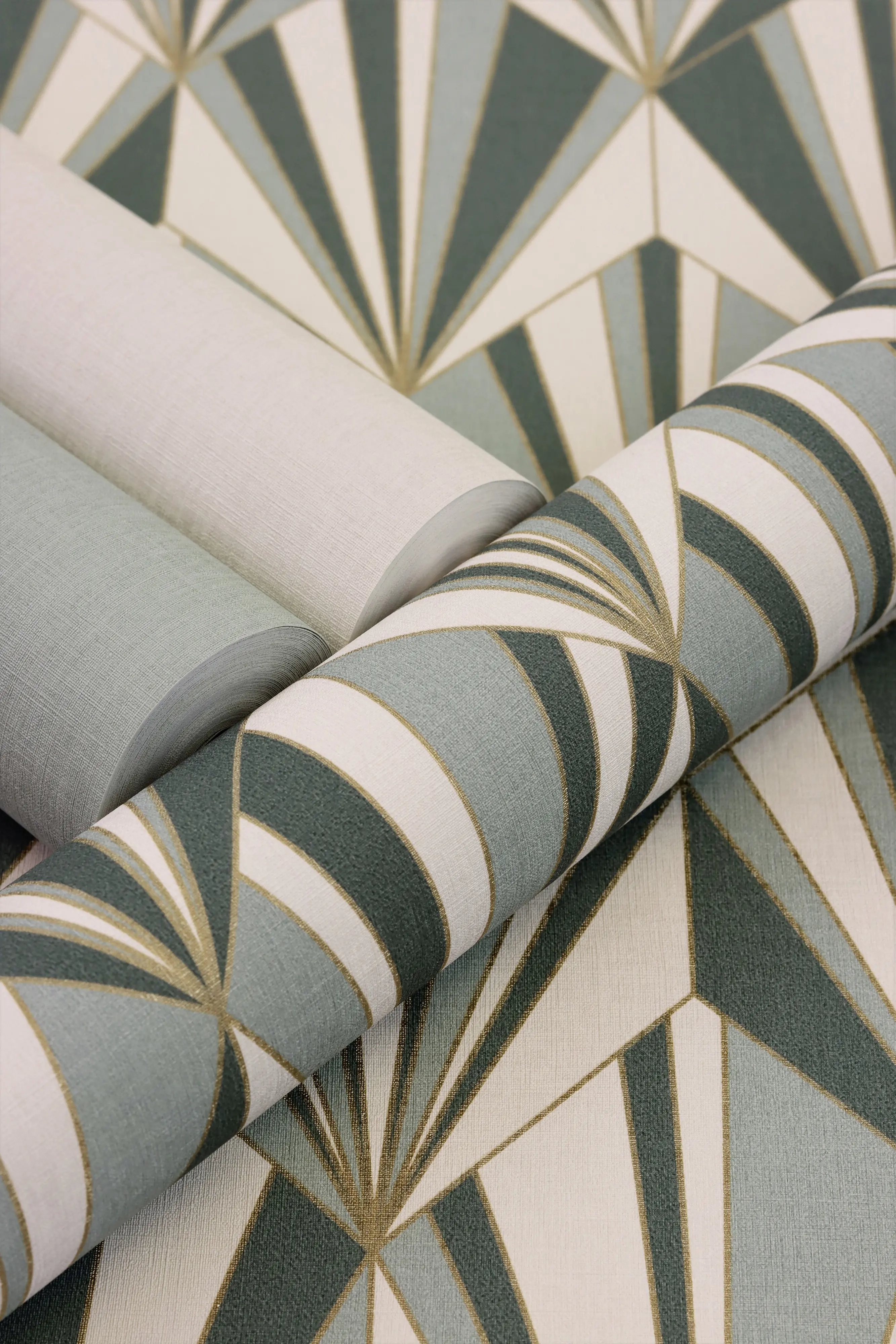 Rasch Vliestapete 690743 Selection, Textilstruktur grün, 10,05 x 0,53 m